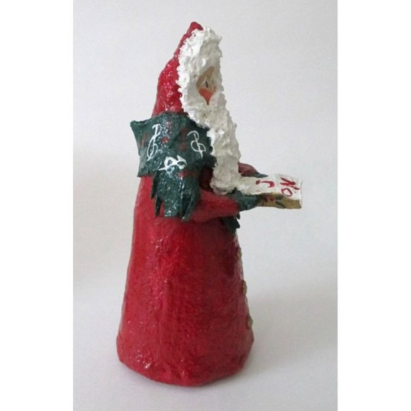 Vintage Santa Figure - Primitive Country Rustic Christmas Decor -  Artist Signed - Picture 3 of 6